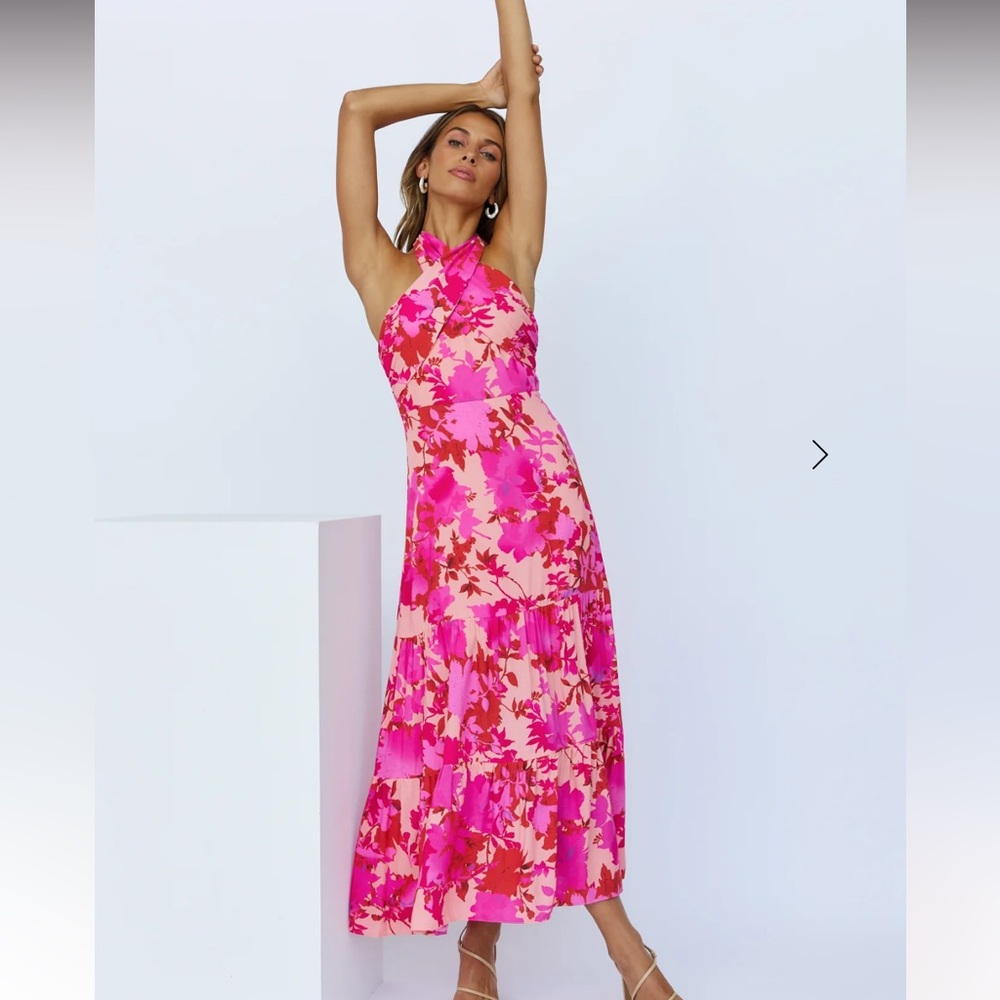 Hello Molly LOVE LOOP MIDI DRESS FUCHSIA